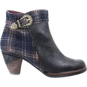 L’Artiste Scottala Boots Bordeaux Multi Blue Size 37/6.5-7 NWOB